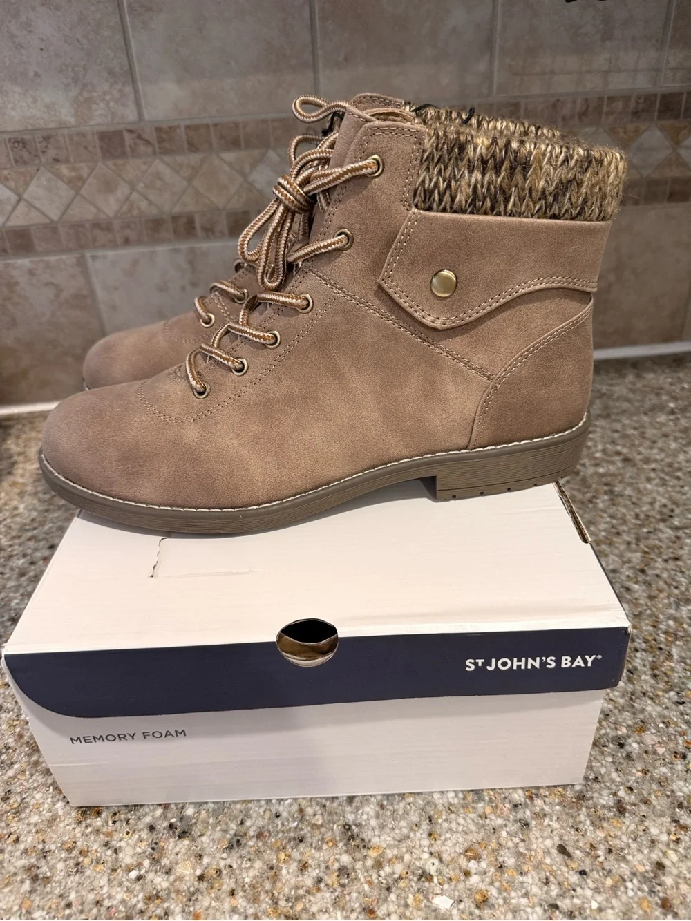St. John’s Bay Shawn Natural Ankle Boots Size 11